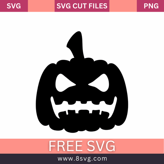 Angry Pumpkin Halloween SVG Free Cut File for Cricut- 8SVG