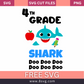 4th Grade Baby Shark Boy Graduation Svg Free Cut File- 8SVG
