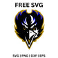 Angry Ravens Head SVG Free | Fierce Mascot Illustration Cut File for Cricut & Silhouette-8SVG