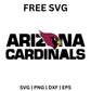 Arizona Cardinals Head Text SVG Free | Modern Logo with Wordmark for Cricut & Silhouette