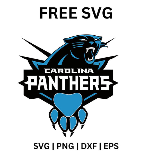 Carolina Panthers Logo SVG Free | Cute Heart Paw Print Football Emblem for Cricut & Silhouette-8SVG