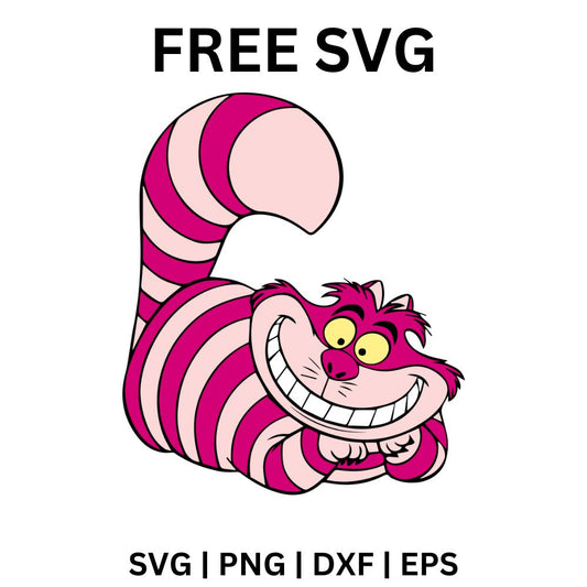 Cheshire Cat SVG Free | Iconic Grinning Cat Pose for Cricut & Silhouette