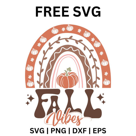Fall Vibes Boho Rainbow SVG Free Cut File for Cricut & Silhouette-8SVG