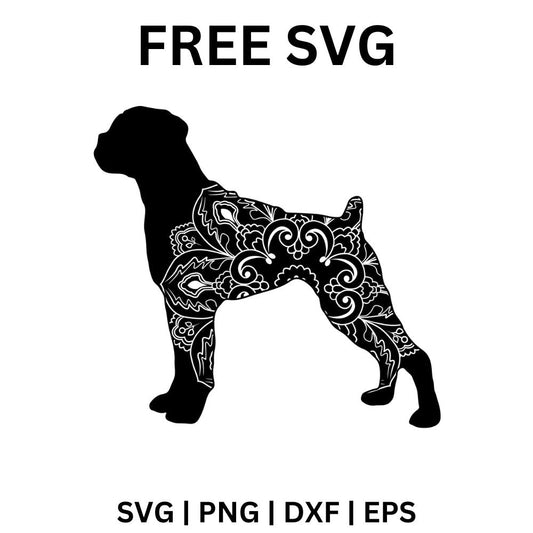 Floral Dog SVG Free | Decorative Puppy Silhouette Cut File for Cricut & Silhouette