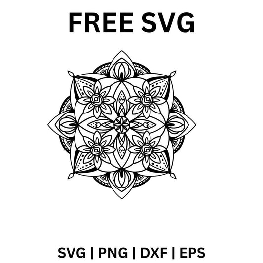 Floral Mandala SVG Free | Geometric Flower Pattern for Cricut & Silhouette