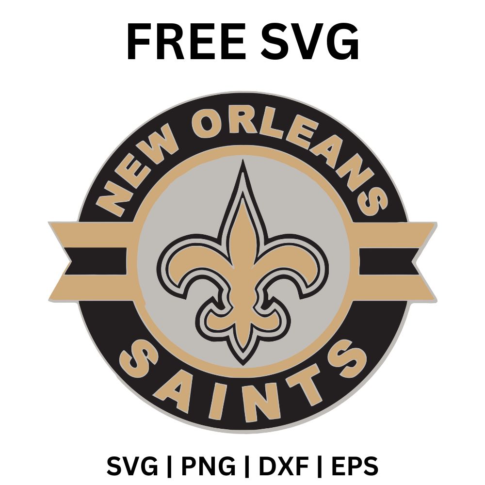 New Orleans Saints Badge SVG Free | Modern Emblem with Banner Design for Cricut & Silhouette