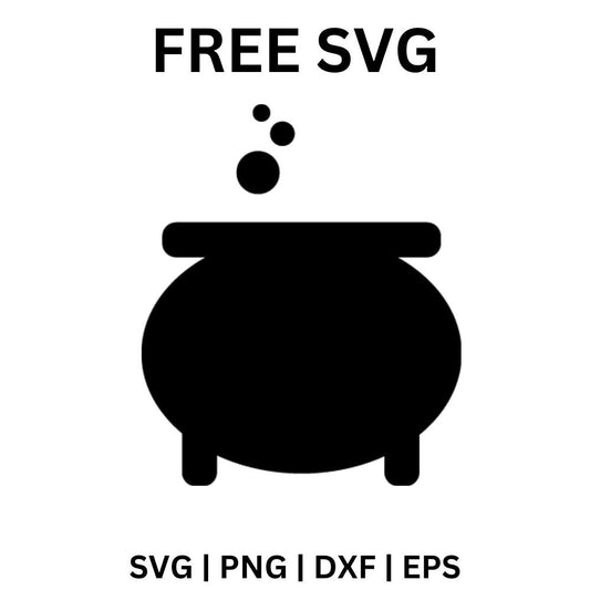 Witch Cauldron SVG Free | Simple Halloween Cauldron Cut File for Cricut & Silhouette