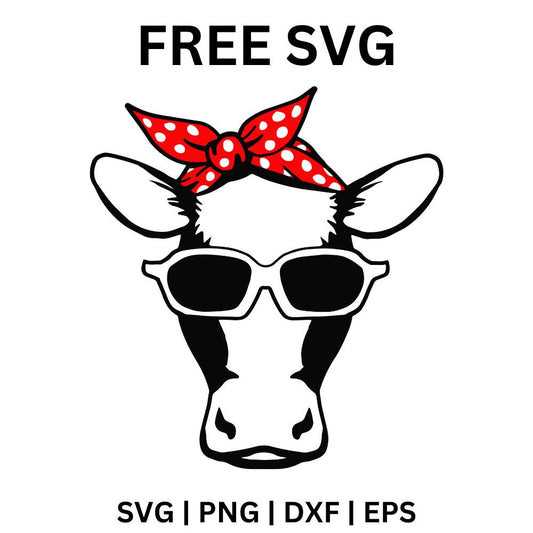 Cow Head with Bandana SVG Free File for Cricut & Silhouette-8SVG
