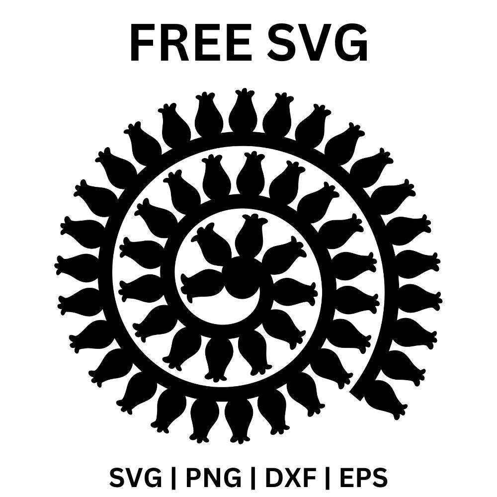 Graceful Floral Pattern for Paper Flowers SVG Free for Cricut & Silhouette-8SVG