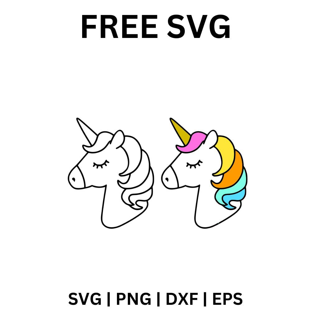 Unicorn Head SVG Free File for Cricut & Silhouette-8SVG