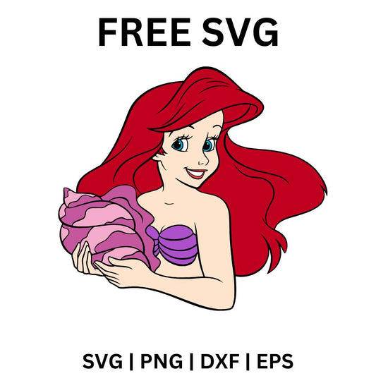 Ariel Smiling SVG Free | Happy Princess Portrait for Cricut & Silhouette