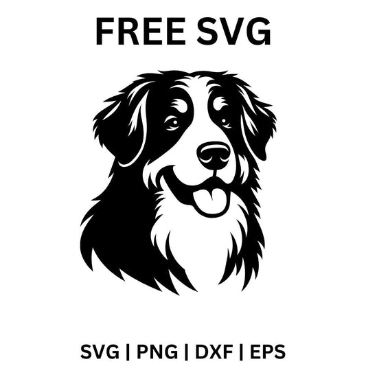 Dog Head SVG Free | Happy Border Collie Face Cut File for Cricut & Silhouette
