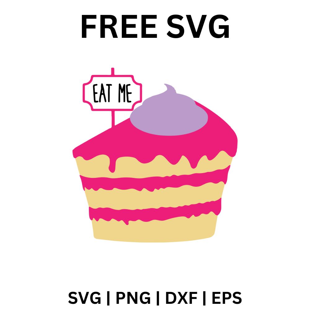 Eat Me Cake SVG Free | Layered Cake with Sign for Cricut & Silhouette