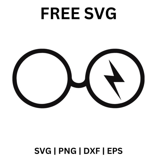 Harry Potter Glasses SVG Free | Iconic Lightning Bolt Glasses Design for Cricut & Silhouette