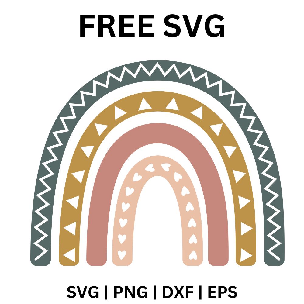 Free Boho Rainbow SVG - Cut Files for Cricut | 8SVG – 8SVG