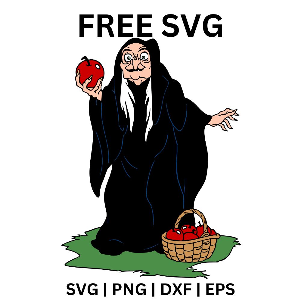 Wicked Witch SVG Free | Poison Apple Halloween Clipart for Cricut & Silhouette
