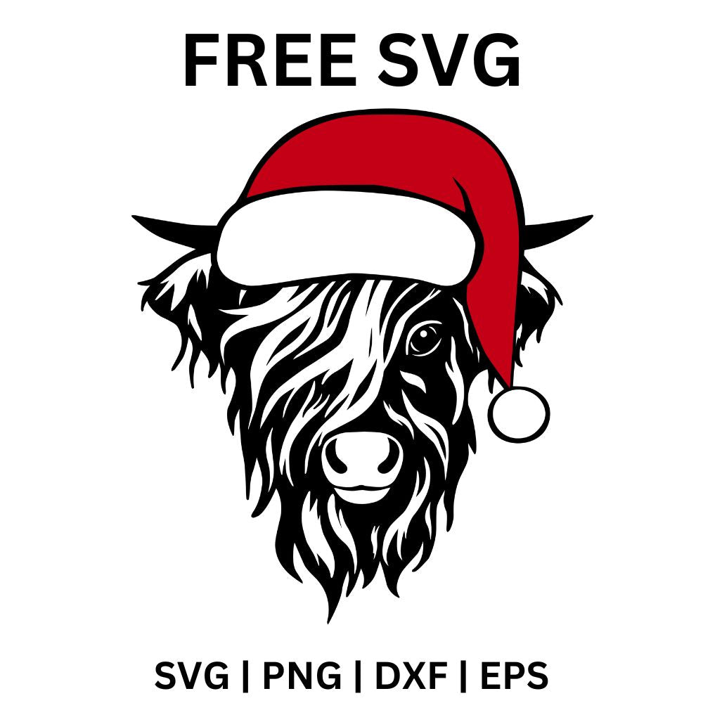 Christmas Cow SVG Free File for Cricut & Silhouette-8SVG