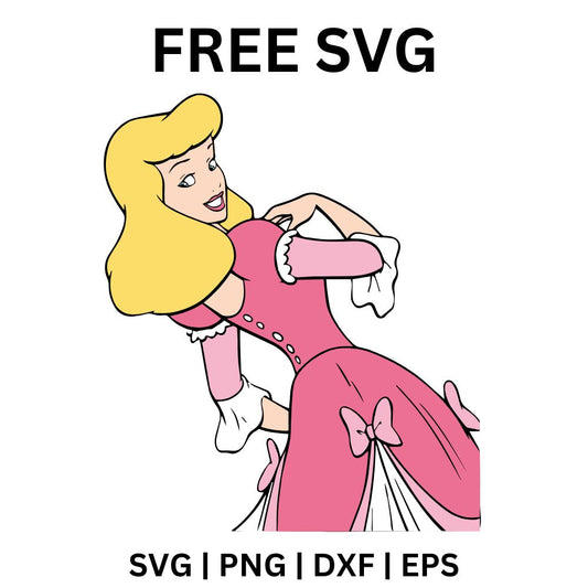 Cinderella Pink Dress SVG Free | Transformation Moment Clipart for Cricut & Silhouette
