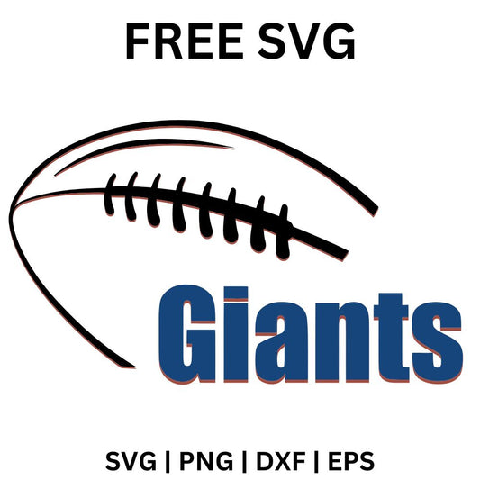 Giants Football Silhouette SVG Free | Minimal Sports Ball Design for Cricut & Silhouette