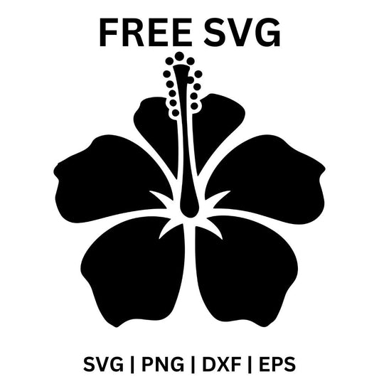Hibiscus SVG Free | Tropical Bold Flower Design for Cricut & Silhouette