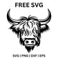 Highland Cow Face SVG Free | Bold Cow Head Silhouette for Cricut & Silhouette
