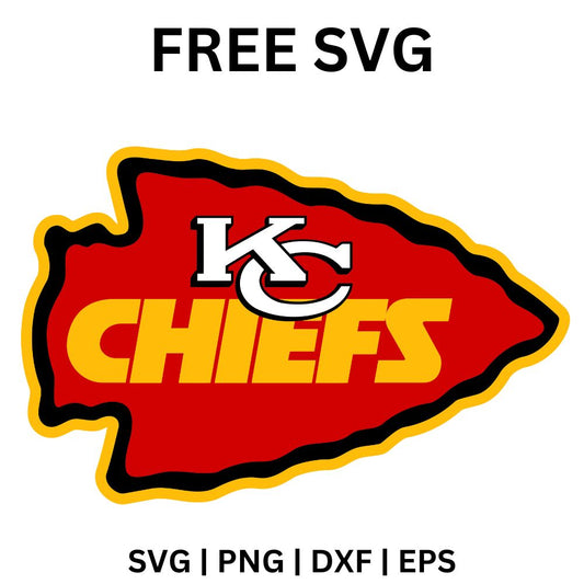 Kansas City Chiefs SVG Free | Yellow and Red Retro Logo Style for Cricut & Silhouette