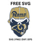 Los Angeles Rams SVG Free | Ram Head with Helmet Mascot Graphic for Cricut & Silhouette