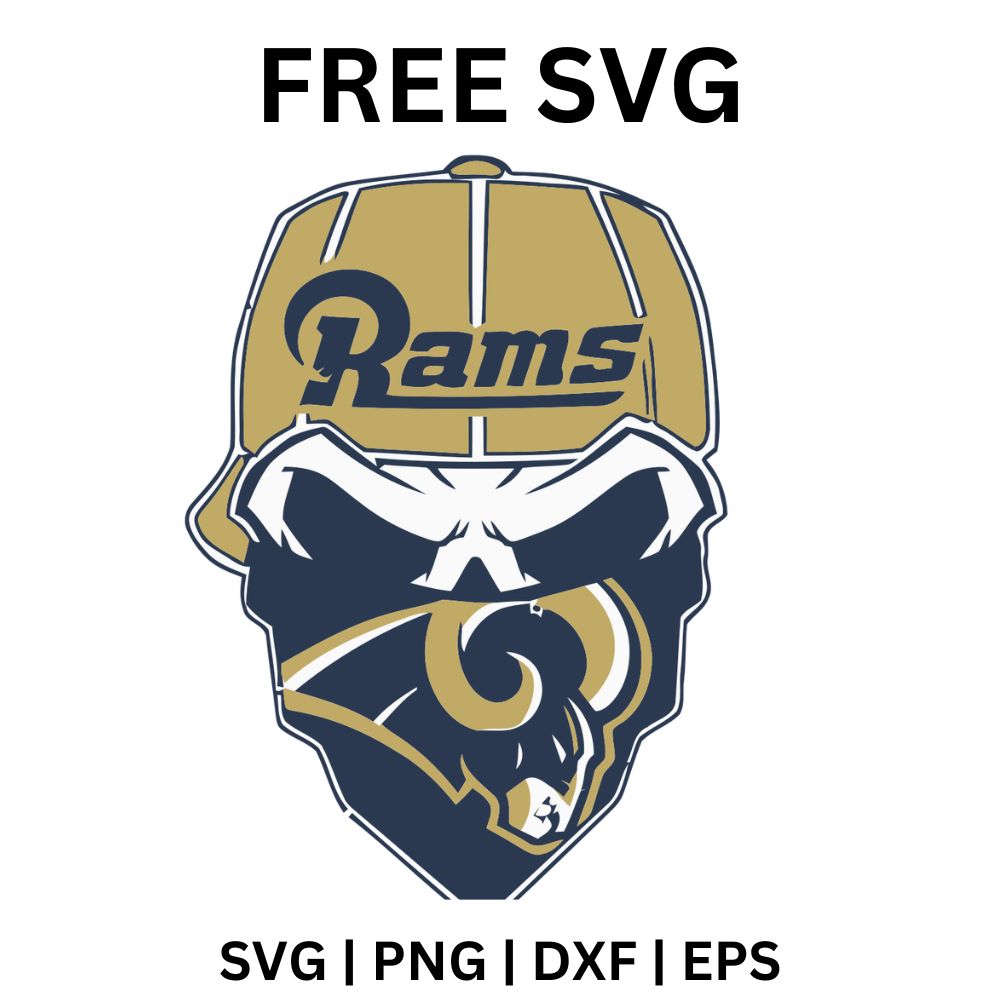Los Angeles Rams SVG Free | Ram Head with Helmet Mascot Graphic for Cricut & Silhouette
