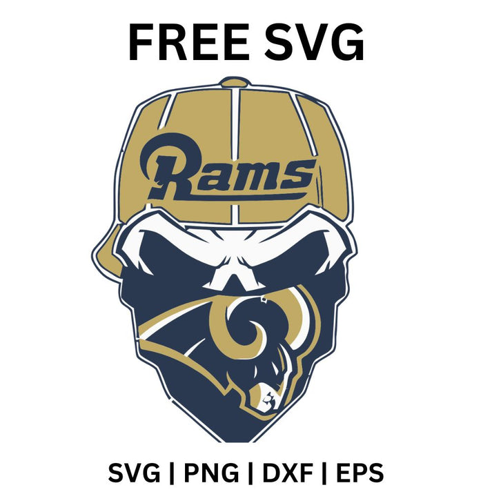 Los Angeles Rams SVG Free | Ram Head with Helmet Mascot Graphic for Cr ...