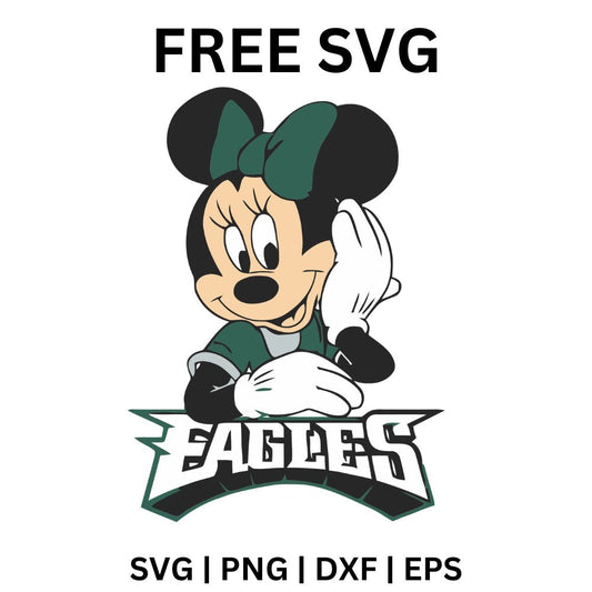 Minnie Eagles SVG Free | Cute Minnie Mouse Football Fan for Cricut & Silhouette