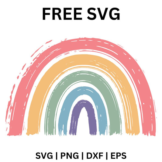 Pastel Brush Stroke Rainbow SVG Free | Hand-Painted Rainbow Cut File for Cricut & Silhouette-8SVG
