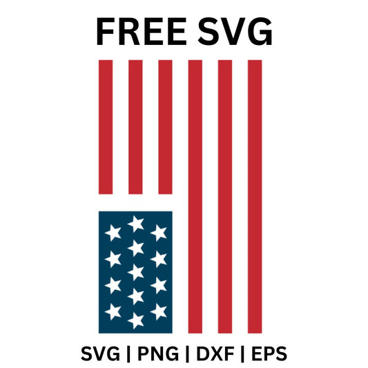 Vertical Flag SVG Free | Minimalist Vertical USA Flag for Cricut & Silhouette