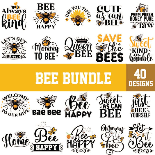 40+ Bee Svg Bundle Cut Files For Cricut- 8SVG
