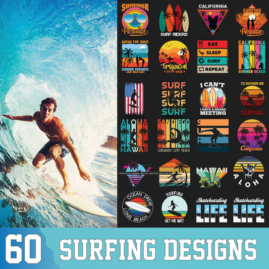 60+ Surfing Svg Bundle Cut Files For Cricut- 8SVG