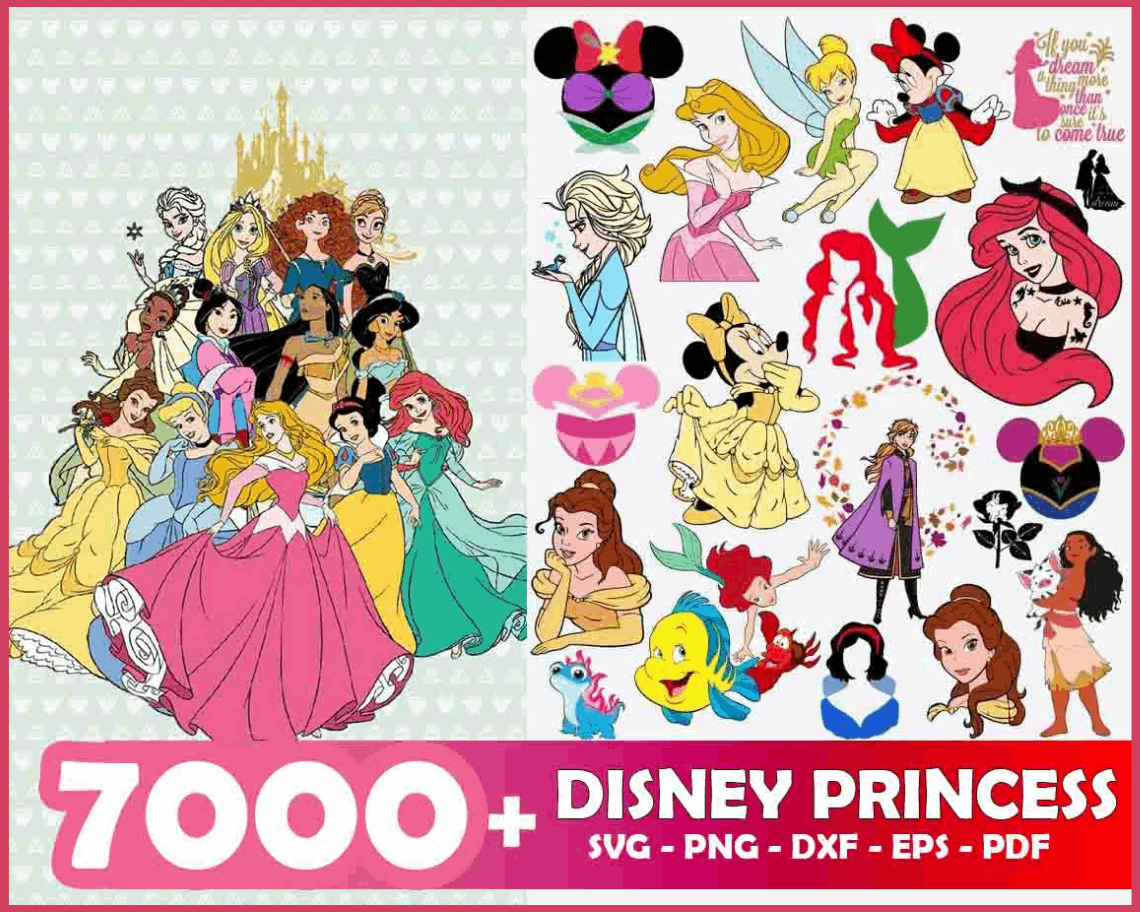 7000+ Disney Princess Svg bundle files- 8SVG