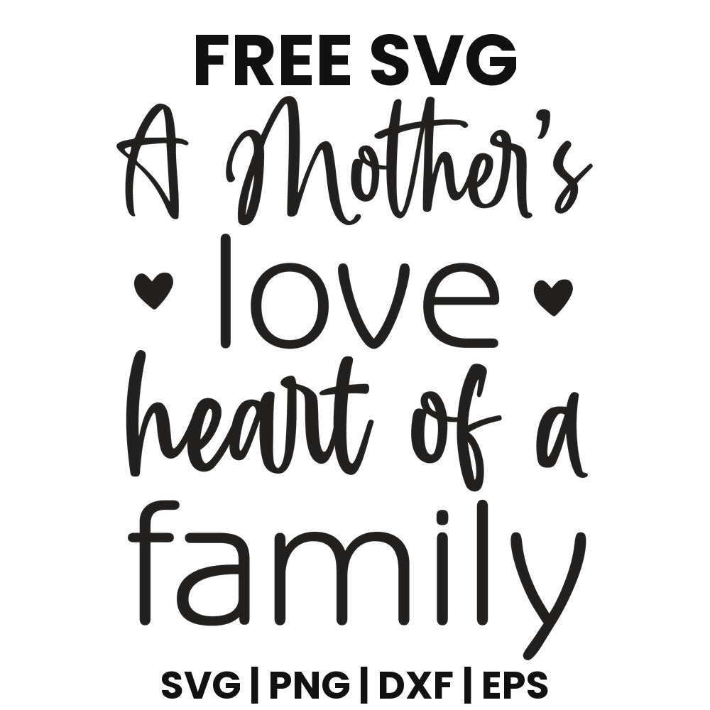 A Mother's Love Heart Of A Family SVG family sign design