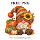 Autumn Gnome With Pumpkins Free PNG – Fall Gnome Clipart Design