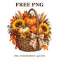 Autumn Harvest Pumpkin Basket Free PNG – Fall Harvest Basket Clipart