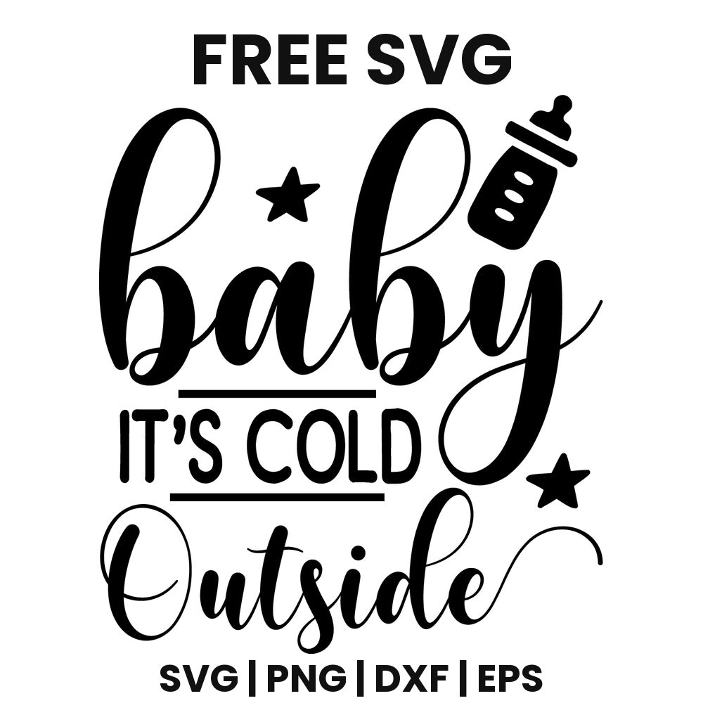 Baby It's Cold Outside SVG Free – Winter Baby Design-8SVG
