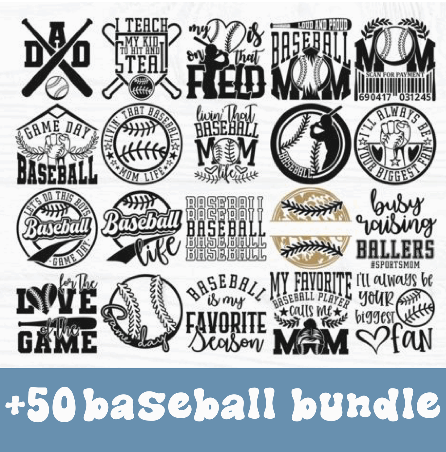 50+ Baseball Svg Bundle Cut Files For Cricut- 8SVG