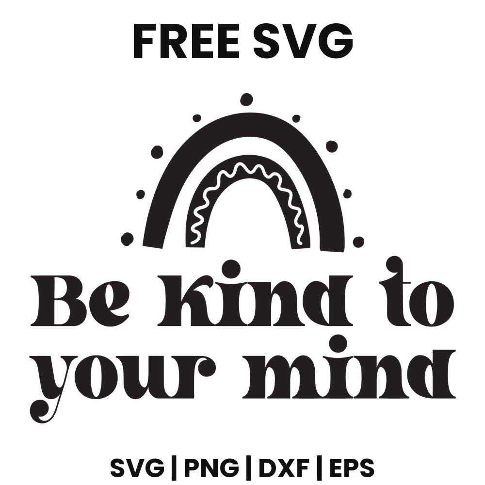 Be Kind To Your Mind SVG mental health awareness design