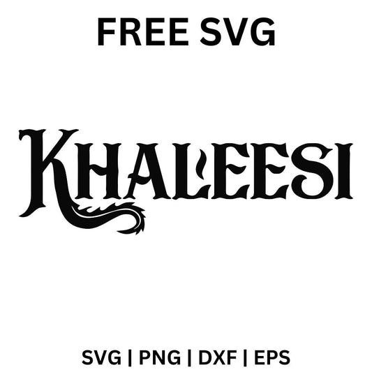 Black flared serif fantasy title word with a curling dragon tail flourish on the final letter, free fantasy title SVG cut file preview.