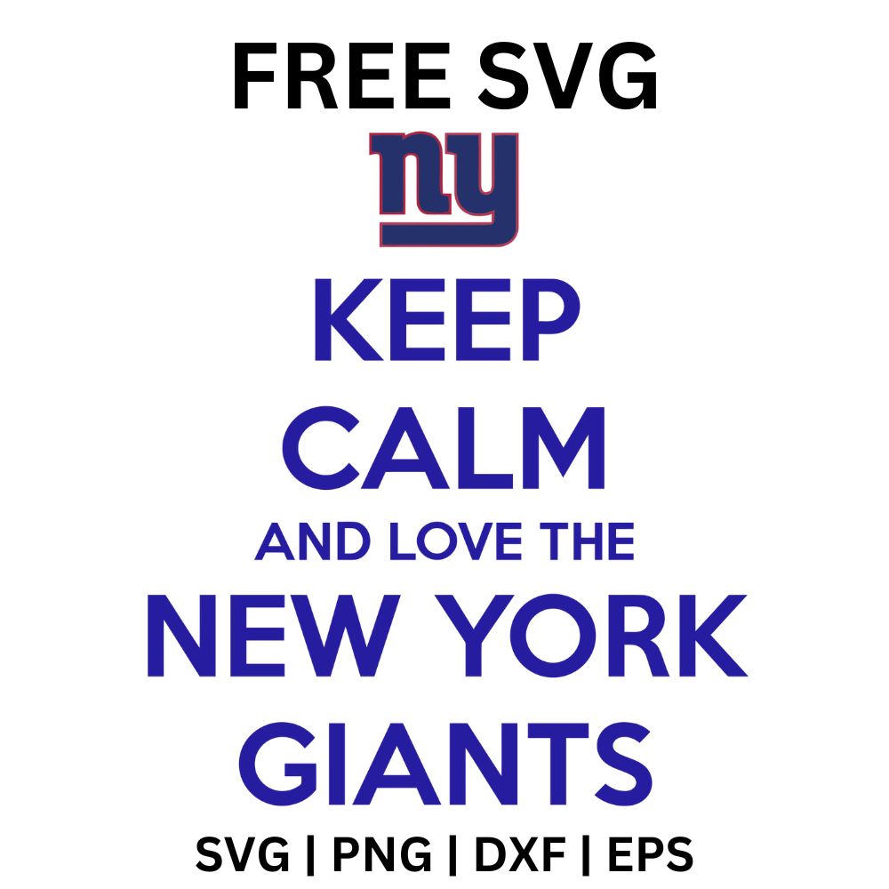 Blue Keep Calm and Love the team stacked block lettering under a small lowercase monogram, free keep calm football SVG cut file preview.