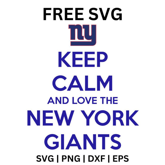 Blue Keep Calm and Love the team stacked block lettering under a small lowercase monogram, free keep calm football SVG cut file preview.