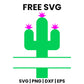 Cactus Split Frame SVG Free – Name Plate Design-8SVG