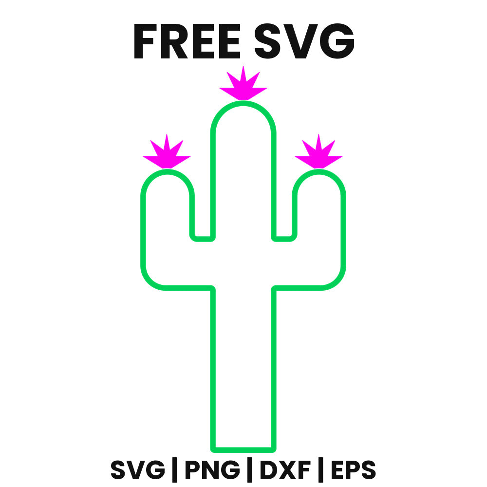 Cactus Outline SVG Free – Classic Silhouette Design-8SVG