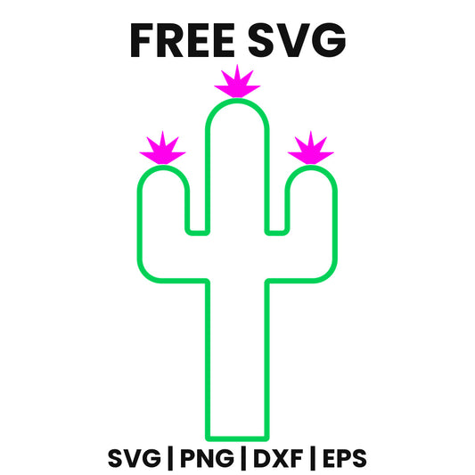 Cactus Outline SVG Free – Classic Silhouette Design-8SVG
