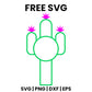 Cactus Outline Monogram SVG Free – Circle Frame Design-8SVG
