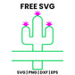 Cactus Outline Split Frame SVG Free – Name Plate Design-8SVG
