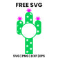 Star Cactus Monogram SVG Free – Circle Frame Design-8SVG